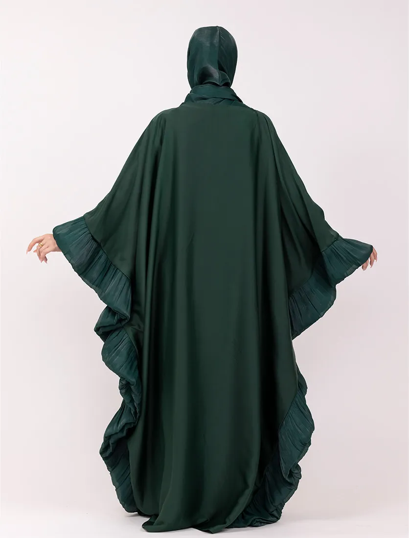 Green Organza Trim Kaftan